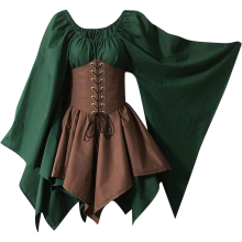 Robe médiévale traditionnelle pour femme style Renaissance déguisement elfe XL — costume cosplay femme