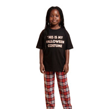 (3-4 Years) Show Me The Merch Short Sleeve Long Leg Pyjama Set (Unisex Kids Black)