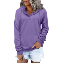 Sudadera con capucha para mujer Casual Deportiva Cómoda Suave Elegante Morada M — ropa deportiva mujer