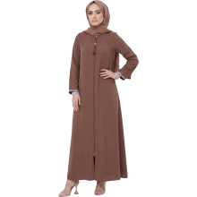 Damen Abaya Kleid Muslimisches Maxikleid Festlich Elegant Braun S — islamische mode, langarm abendkleid