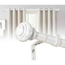 Lot de 2 Tringles à Rideaux Télescopiques Réglables Blanc 76-349 cm 25mm — barre rideau extensible, support rideau metal