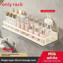 (White 40cm)Support de rangement pour salle de bain ventouse en acier avec crochets pour salle de douche et vanité