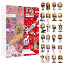 (Style F)Coffret Cadeau Noël Calendrier de l'Avent Acrylique avec 24 Pièces Surprises Familles pour