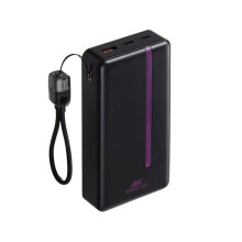 Schwarze Powerbank - Rivacase - 20000 mAh - 22,5 W - Li-Poly - 140x64x28 mm