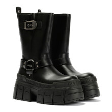 (37) Buffalo GOSPHER MID VEGAN Biker Boots für Damen in Schwarz