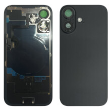 iPhone 16 hátlap apró alkatrészekkel - fekete