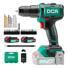 DCA 20V Brushless Cordless Hammer Drill Set 55Nm Torque for Wood & Masonry
