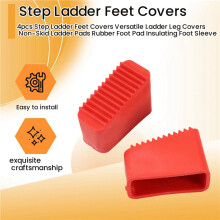4pcs Step Ladder Feet Covers Versatile Ladder Leg Covers Non-Skid Ladder Pads Rubber Foot Pad Insulating Foot Sleeve