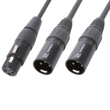 Power Dynamics 176.974 XLR Splitter Cable Female to 2 Male Connectors