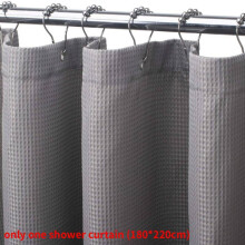 (Dark Gray)Solid Color Polyester Waffle Design Shower Curtain For Daily Bathroom Decoration