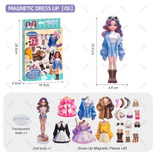 (Street)Girl Magnetic Sticker Dressup Toy With Diy Fashion Accessories For Play Kids