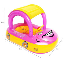 (Pink Yellow)Anel de proteção solar para piscina inflável para bebês de 636 meses