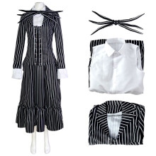 (Women,L)The Nightmare Before Christmas Jack Skellington Cosplay Outfit For Halloween Party