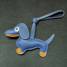 (Navy)Portachiavi a forma di cane bassotto portachiavi in pelle pu per chiavi e decorazione borsa