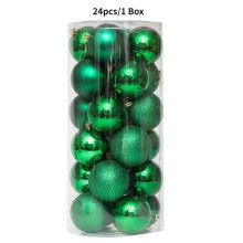 (24Pcs Green) 24Pcs 3cm Christmas Balls Christmas Tree Decoration Xmas Hanging Tree Pendants Home Party Christmas Tree Decor New Year Gifts