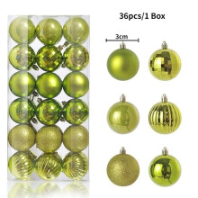 (36Pcs Light Green) 24Pcs 3cm Christmas Balls Christmas Tree Decoration Xmas Hanging Tree Pendants Home Party Christmas Tree Decor New Year Gifts
