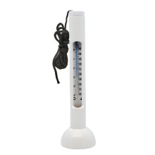 (White)Thermomètre de Piscine Flottant avec Chaîne pour Piscines Extérieures Intérieures Température Eau