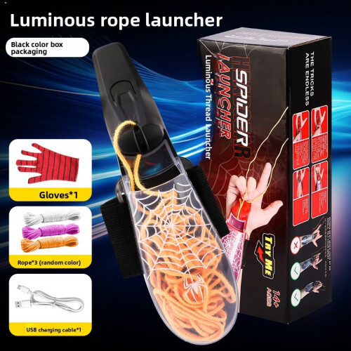 (Black)Fionda Led Night Glow con funzione di rinculo per gioco cosplay e