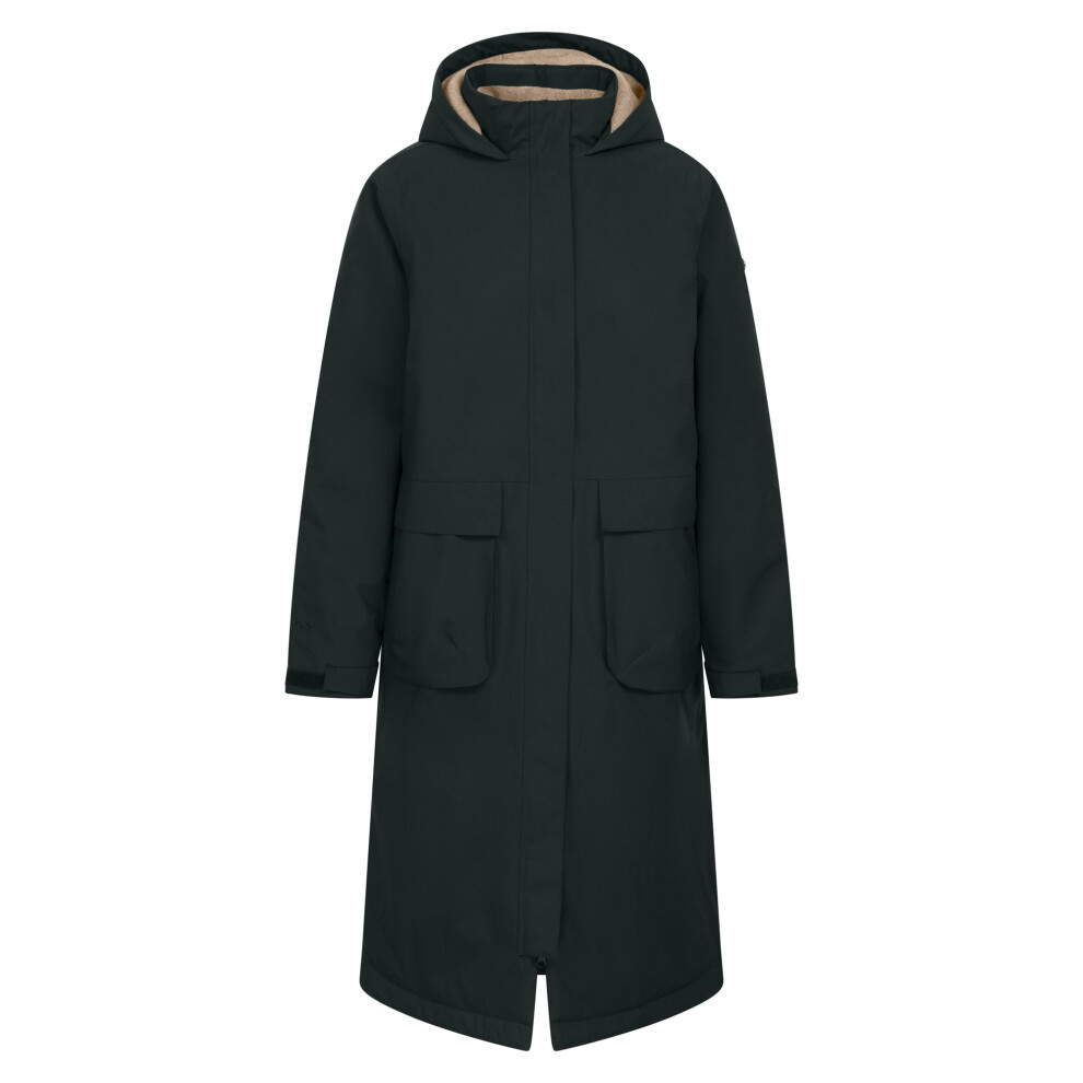 Trespass Women's Abby Longline Waterproof Jacket in Dark Green | Size: Medium - Image 2