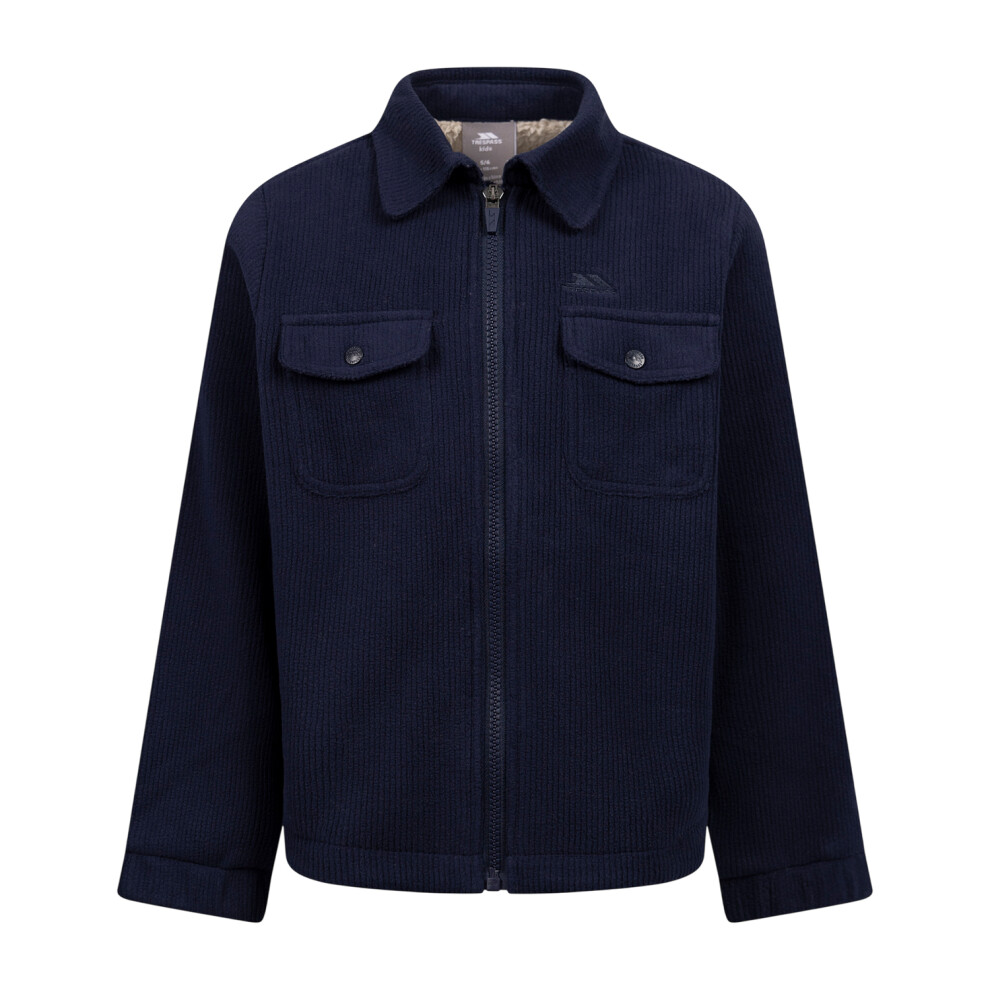 Trespass Unisex Navy Westunder Fleece Shacket In | Size: 11-12 Years - Image 2