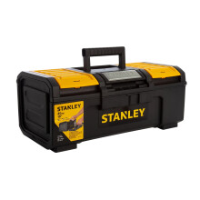 (26cm x 59.5cm x 28.1cm, Black/Yellow) Stanley Plastic Tool Box