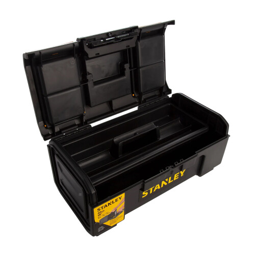 STANLEY (26cm x 59.5cm x 28.1cm, Black/Yellow) Stanley Plastic Tool Box 1