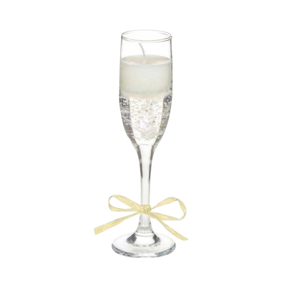 Premier (22Cm X 6Cm, Gold) Champagne Star & Bow Candle