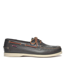 (12.5 UK, Dark Brown) Sebago Mens Portland Martellato Full Grain Leather Boat Shoes
