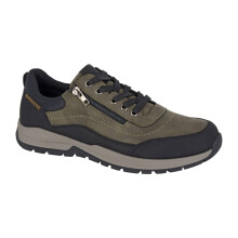 (6 UK, Olive/Black) Scimitar Mens Zip Lace Up Shoes
