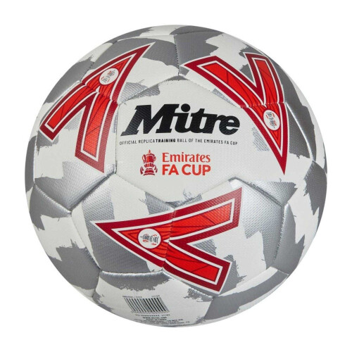 Mitre (4, White/Silver/Red) Mitre Emirates FA Cup 24/25 Football