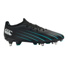 (10 UK, Black/Blue) Canterbury Mens Speed Falcon 2.0 Team Synthetic Soft Ground Rugby Boots