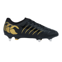 (10 UK, Black/Gold) Canterbury Mens Phoenix 2.0 Team Leather Soft Ground Rugby Boots