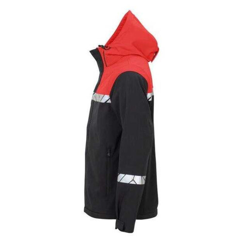 (XS, Black/Red) Projob Mens Progression 7400 Soft Shell Jacket 2