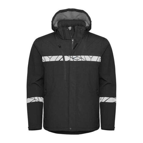 (XS, Black) Projob Mens Progression 7400 Soft Shell Jacket