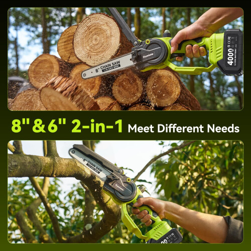Supstable Mini Chainsaw Cordless 8 Inch & 6 Inch Brushless 1