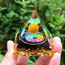 (35)Orgonite Chakra Energy Pyramid Aura Divination Yoga Meditation Craft Ornaments