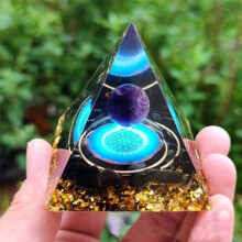 (5)Orgonite Chakra Energy Pyramid Aura Divination Yoga Meditation Ornaments Craft