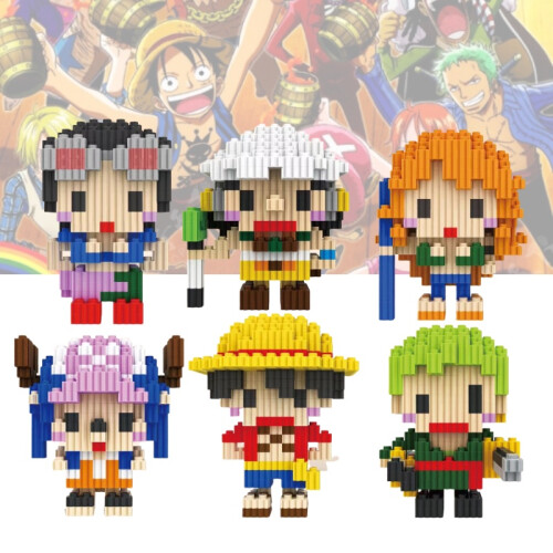 (Robin,493pcs)One Piece Micro Diamond Luffy Robin Nami Chopper Zoro Usopp Building Blocks 1