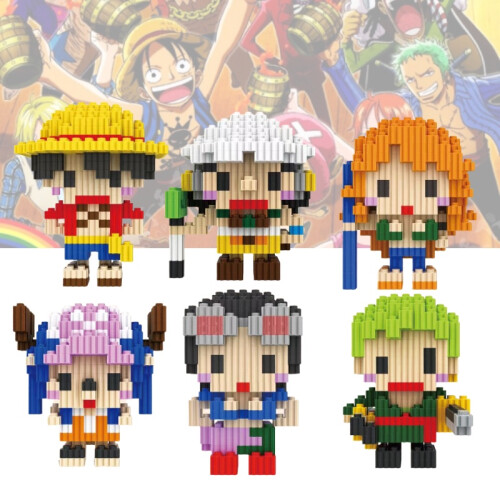 (Robin,493pcs)One Piece Micro Diamond Luffy Robin Nami Chopper Zoro Usopp Building Blocks 2