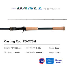 PURELURE Canne à pêche FLIGHT DANCE S822H ML H, Haute teneur en carbone, Guides FUJI, Action Rapide