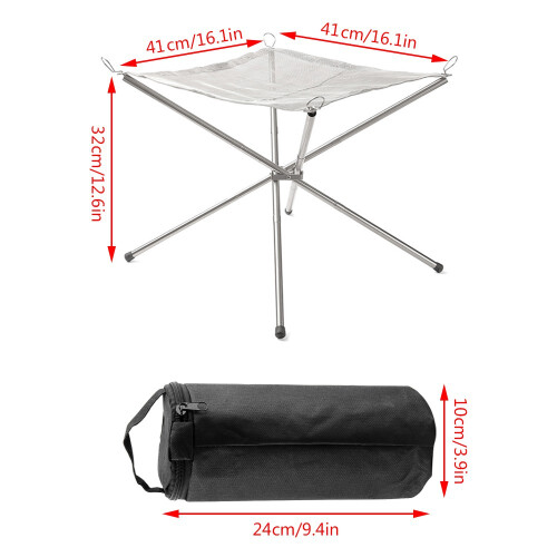 Portable Fire Pit Camping Outdoor Bonfire Stand Mesh Folding Fire pit Fireplace 1