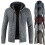 (Black,L)Pull homme à capuche hiver épais fermeture éclair pull pull à capuche manteau tricot 6