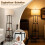 Staande lamp met planken, linnen kap, E27-fitting 3