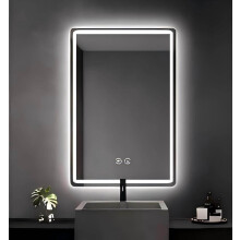 LED Bathroom Mirror with Defogging, 3 Light Colors, 70x50 cm
