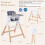 Convertible Baby High Chair with Adjustable Tray, Gray 6