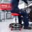 Adjustable Mechanic Stool with Wheels and Storage - Red 8