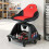 Garage Mechanic Stool Seat, 330 LBS, Red, Tool Tray 3