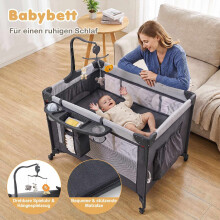 5-in-1 Baby Pack and Play with Mattress - Black