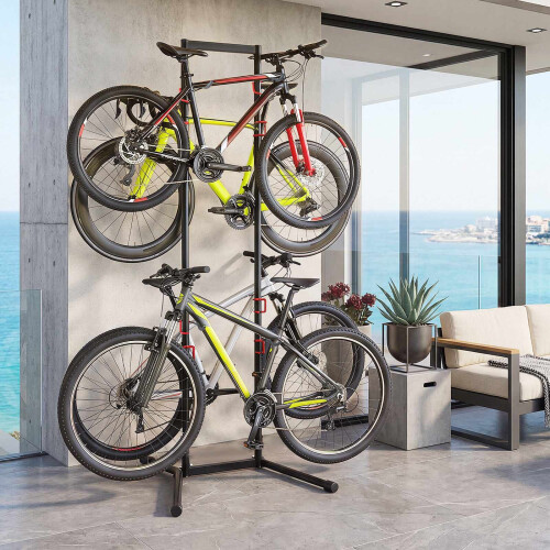 Adjustable Bike Storage Rack for 4 Bikes, Carbon Steel 2