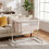 3-in-1 Adjustable Baby Crib with Wheels - Beige 1